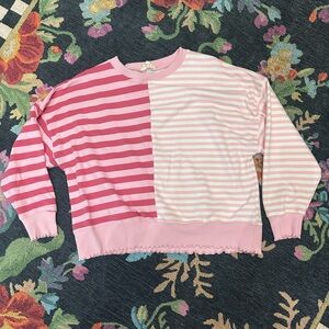 Peach Love California Pink and Cream Striped Top